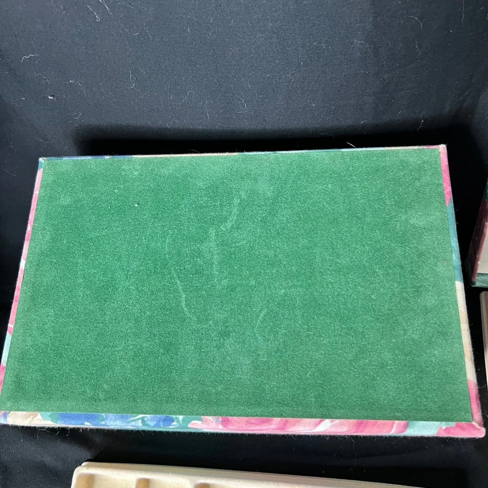 Vintage Floral Fabric Covered Jewelry Box \ Cottagecore Grandma
